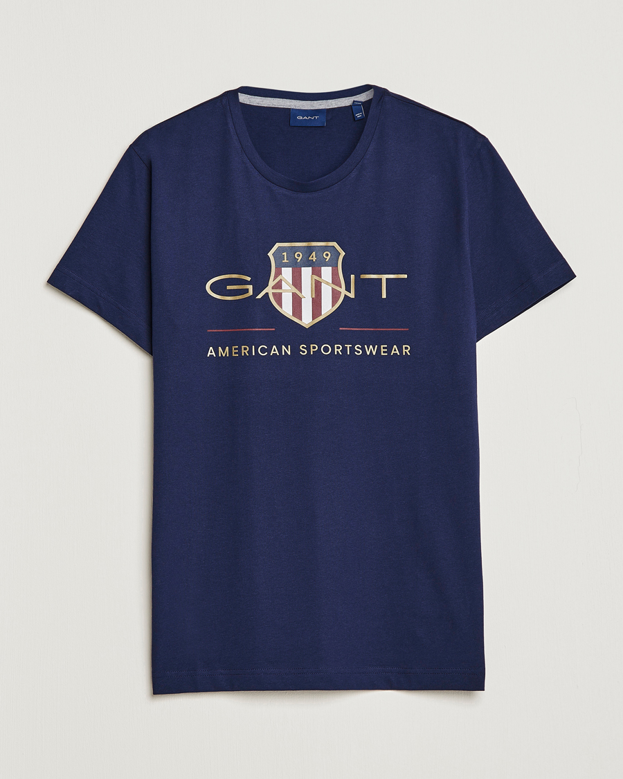 Hombres | Camisetas | GANT | Archive Shield Logo T-Shirt Evening Blue