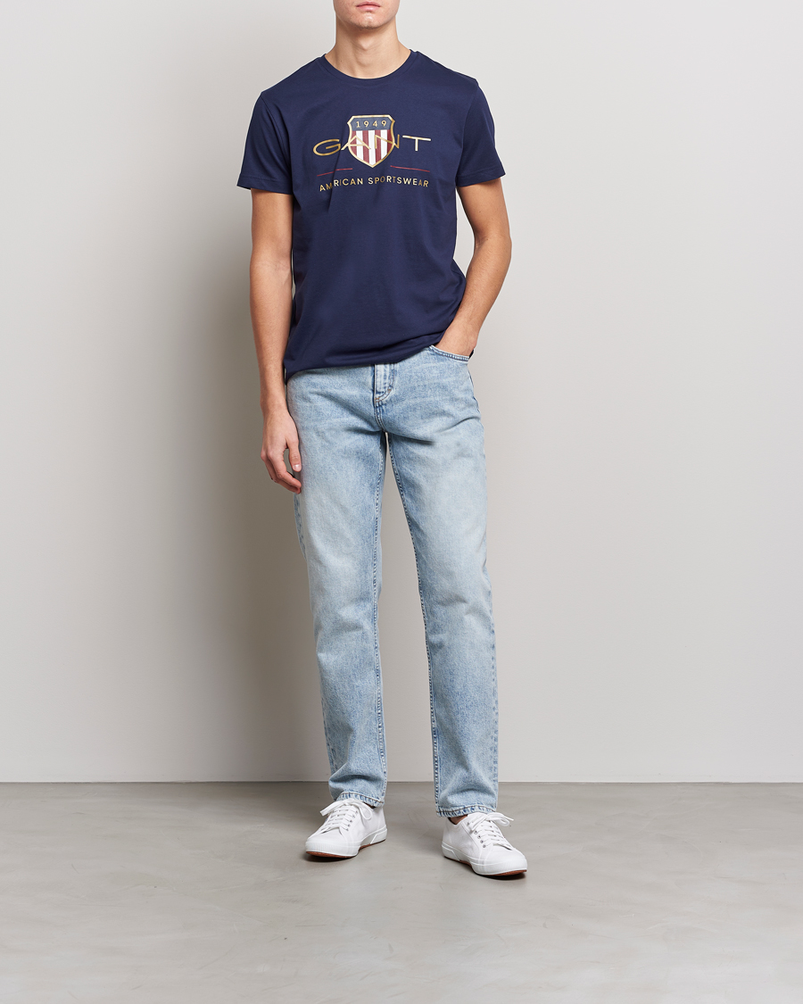 Hombres | Camisetas | GANT | Archive Shield Logo T-Shirt Evening Blue