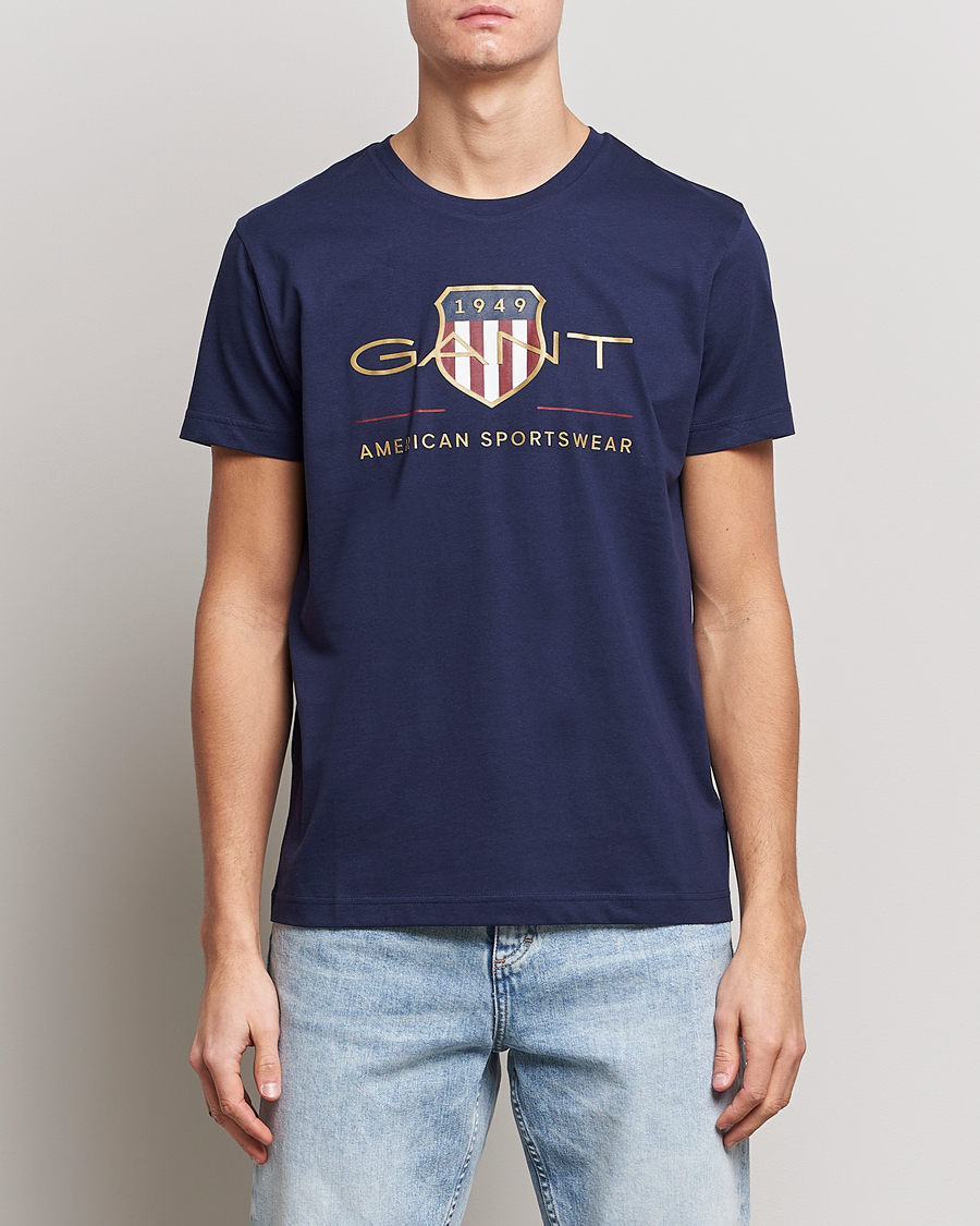 Hombres | Camisetas | GANT | Archive Shield Logo T-Shirt Evening Blue