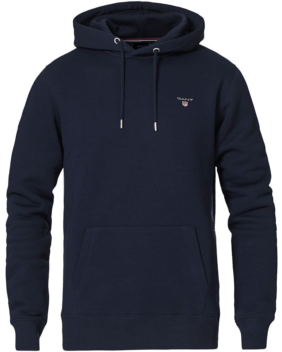 Hombres | Jerséis y prendas de punto | Gant | Original Shield Logo Hoodie Evening Blue
