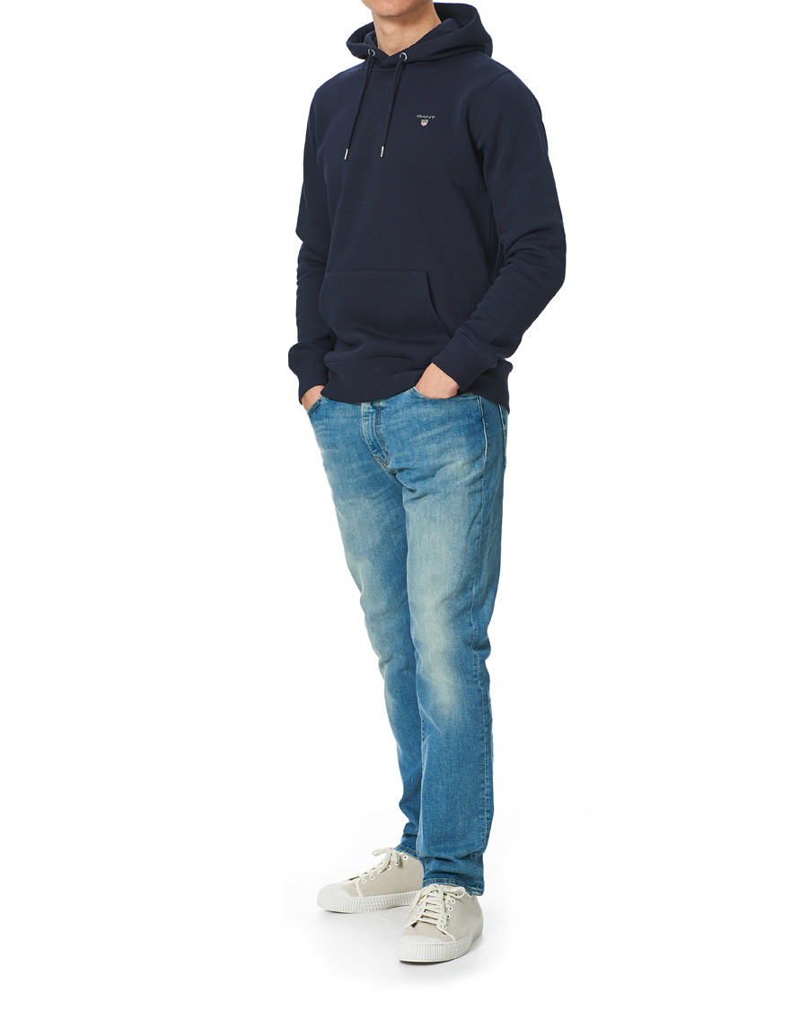 Hombres | Jerséis y prendas de punto | Gant | Original Shield Logo Hoodie Evening Blue