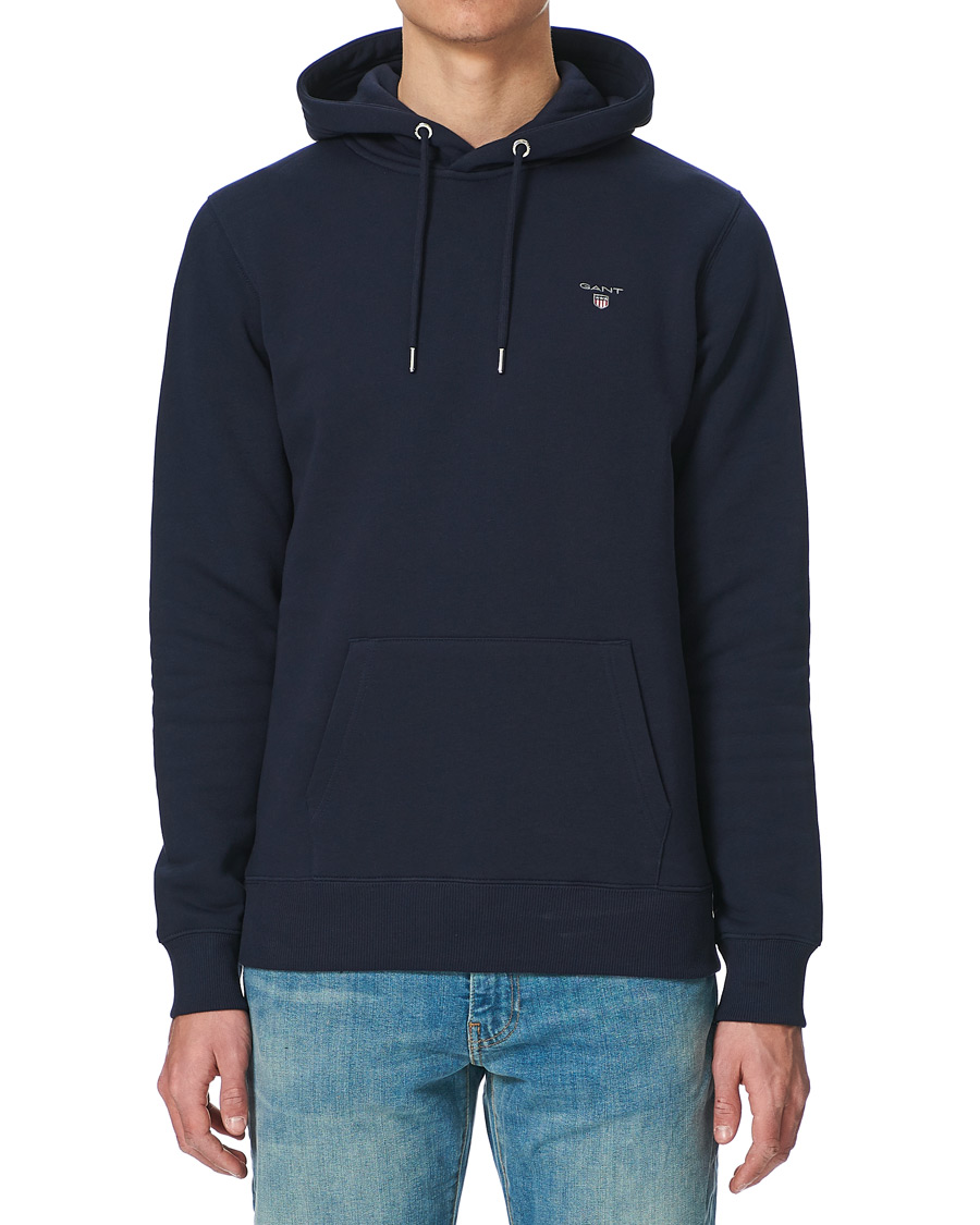 Hombres | Jerséis y prendas de punto | Gant | Original Shield Logo Hoodie Evening Blue