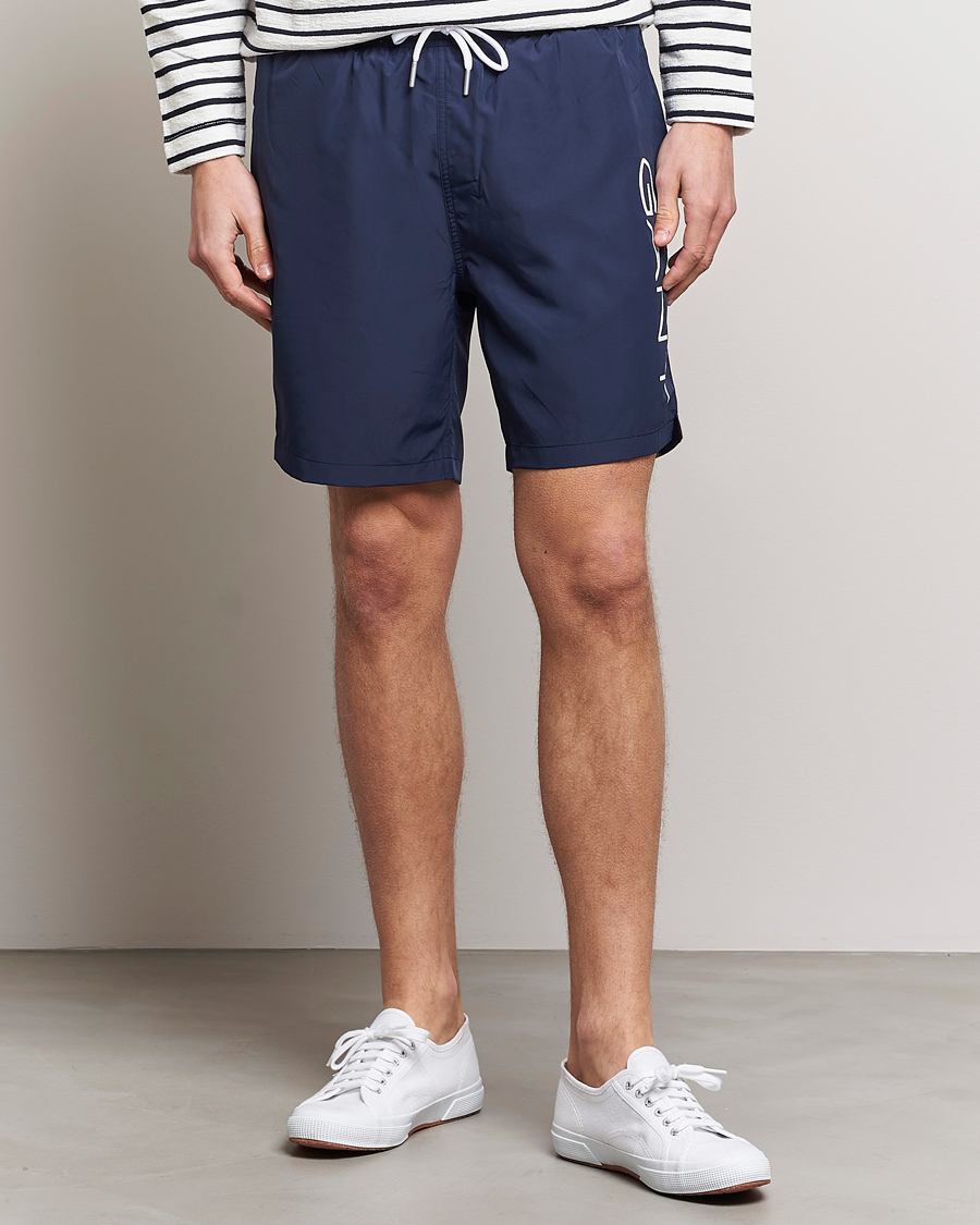 Hombres | Bañadores | GANT | Lightweight Logo Swimshorts Marine