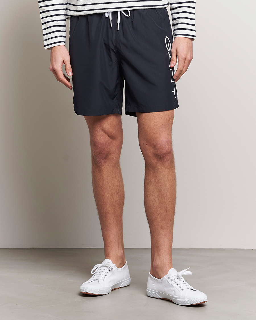 Hombres | Bañadores | GANT | Lightweight Logo Swimshorts Black