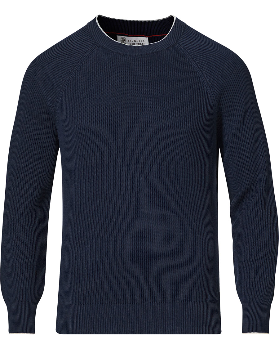 Hombres | Jerséis y prendas de punto | Brunello Cucinelli | Rib Stitch Navy