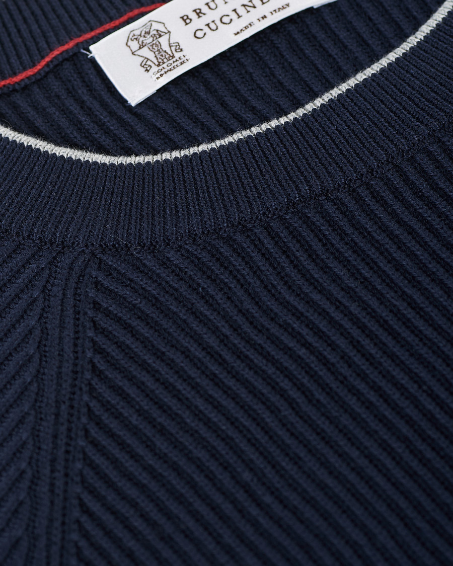 Hombres | Jerséis y prendas de punto | Brunello Cucinelli | Rib Stitch Navy