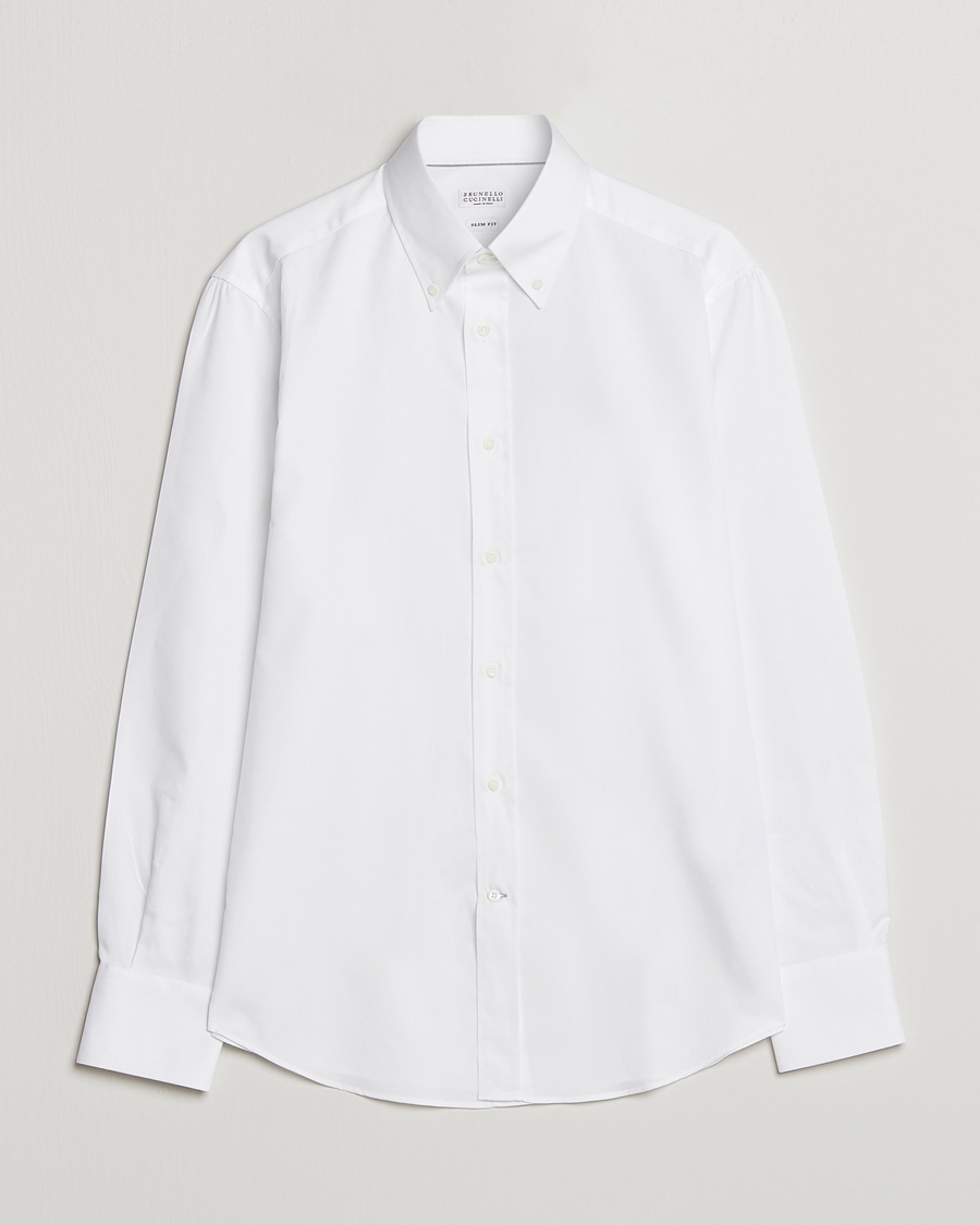 Hombres | Camisas | Brunello Cucinelli | Slim Fit Button Down Shirt White