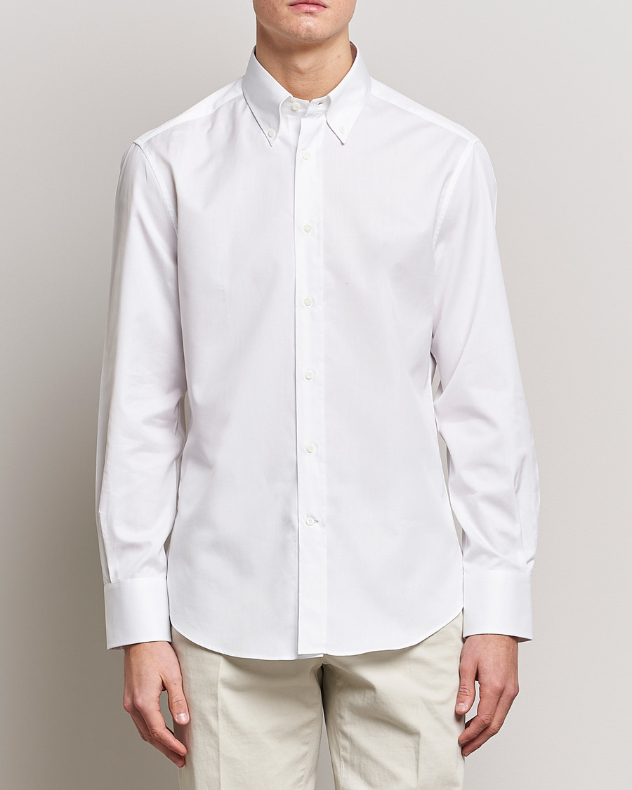 Hombres | Quiet Luxury | Brunello Cucinelli | Slim Fit Button Down Shirt White