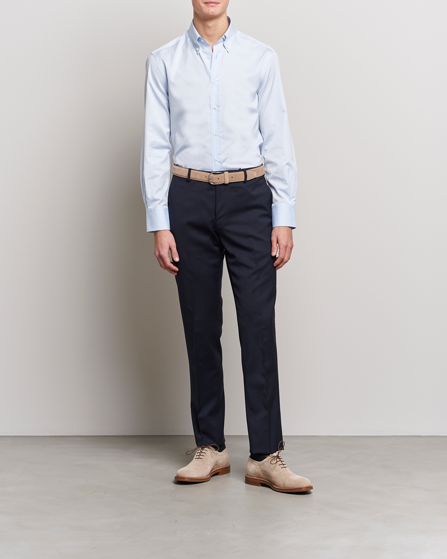 Hombres | Camisas | Brunello Cucinelli | Slim Fit Twill Button Down Shirt Light Blue