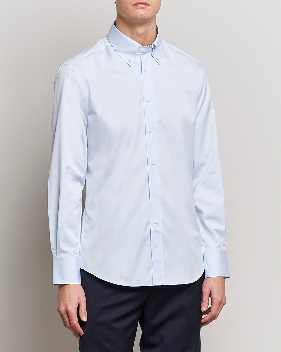 Hombres | Camisas | Brunello Cucinelli | Slim Fit Twill Button Down Shirt Light Blue