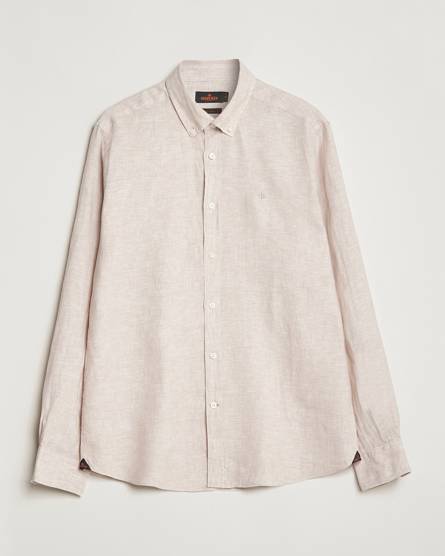 Hombres | Camisas | Morris | Douglas Linen Button Down Shirt Khaki