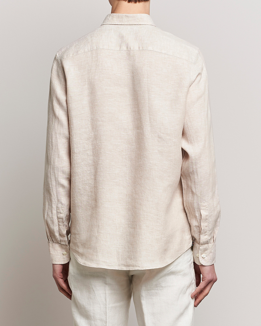 Hombres | Camisas | Morris | Douglas Button Down Linen Shirt Khaki