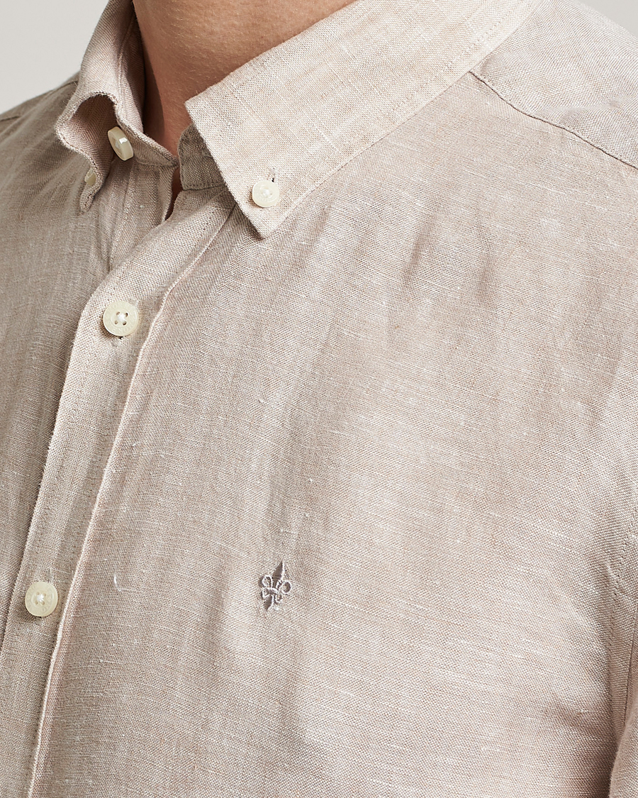 Hombres | Camisas | Morris | Douglas Button Down Linen Shirt Khaki