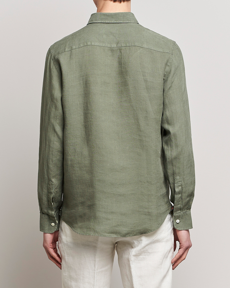 Hombres | Camisas | Morris | Douglas Linen Button Down Shirt Olive