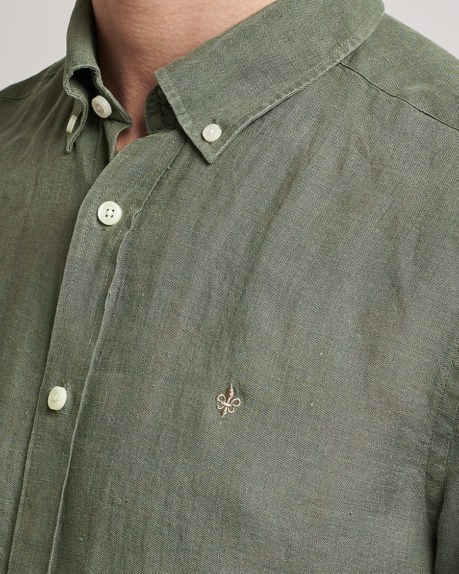 Hombres | Camisas | Morris | Douglas Linen Button Down Shirt Olive