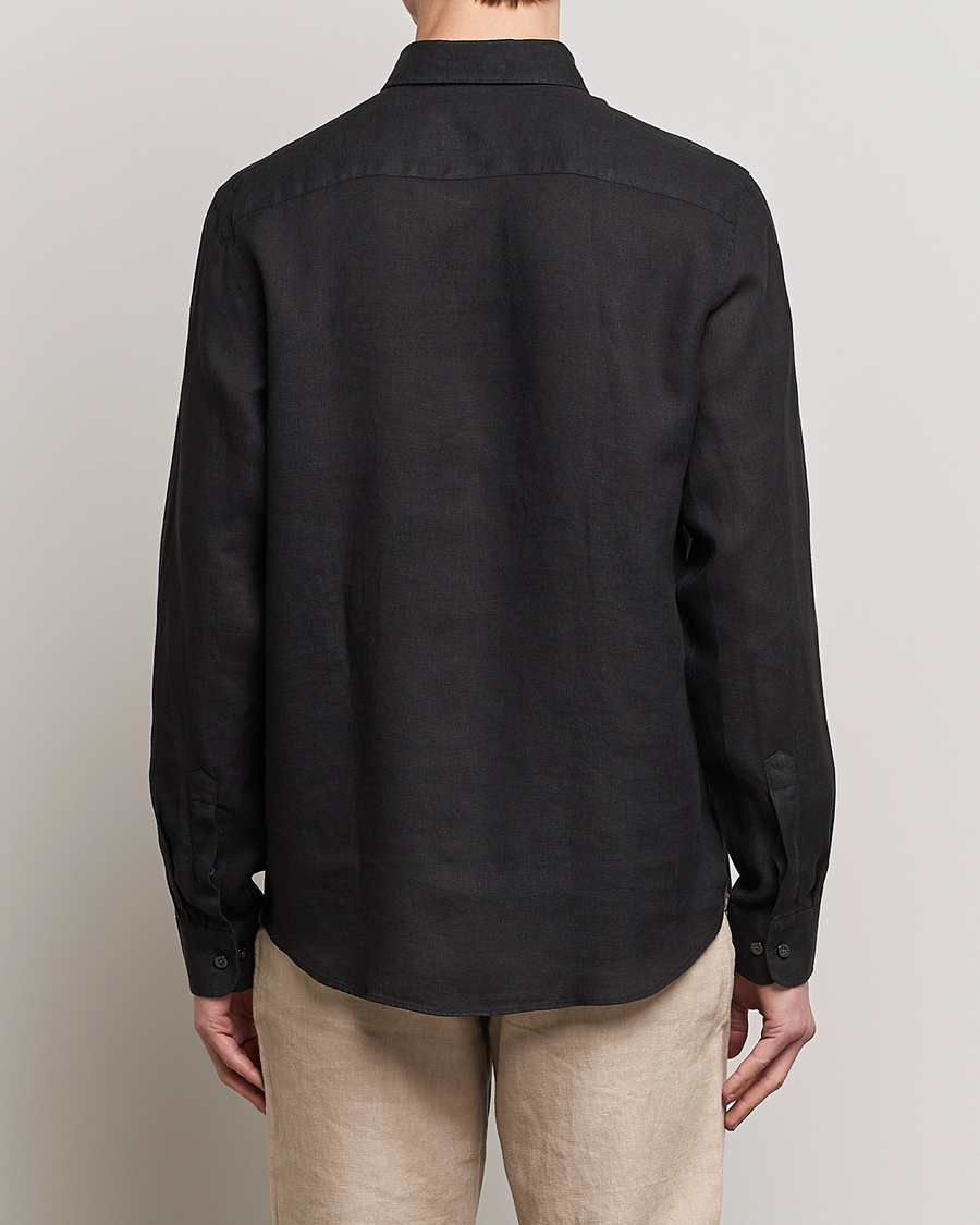 Hombres | Camisas | Morris | Douglas Linen Button Down Shirt Black
