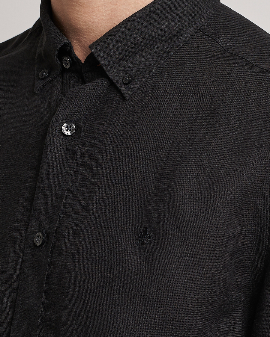 Hombres | Camisas | Morris | Douglas Button Down Linen Shirt Black
