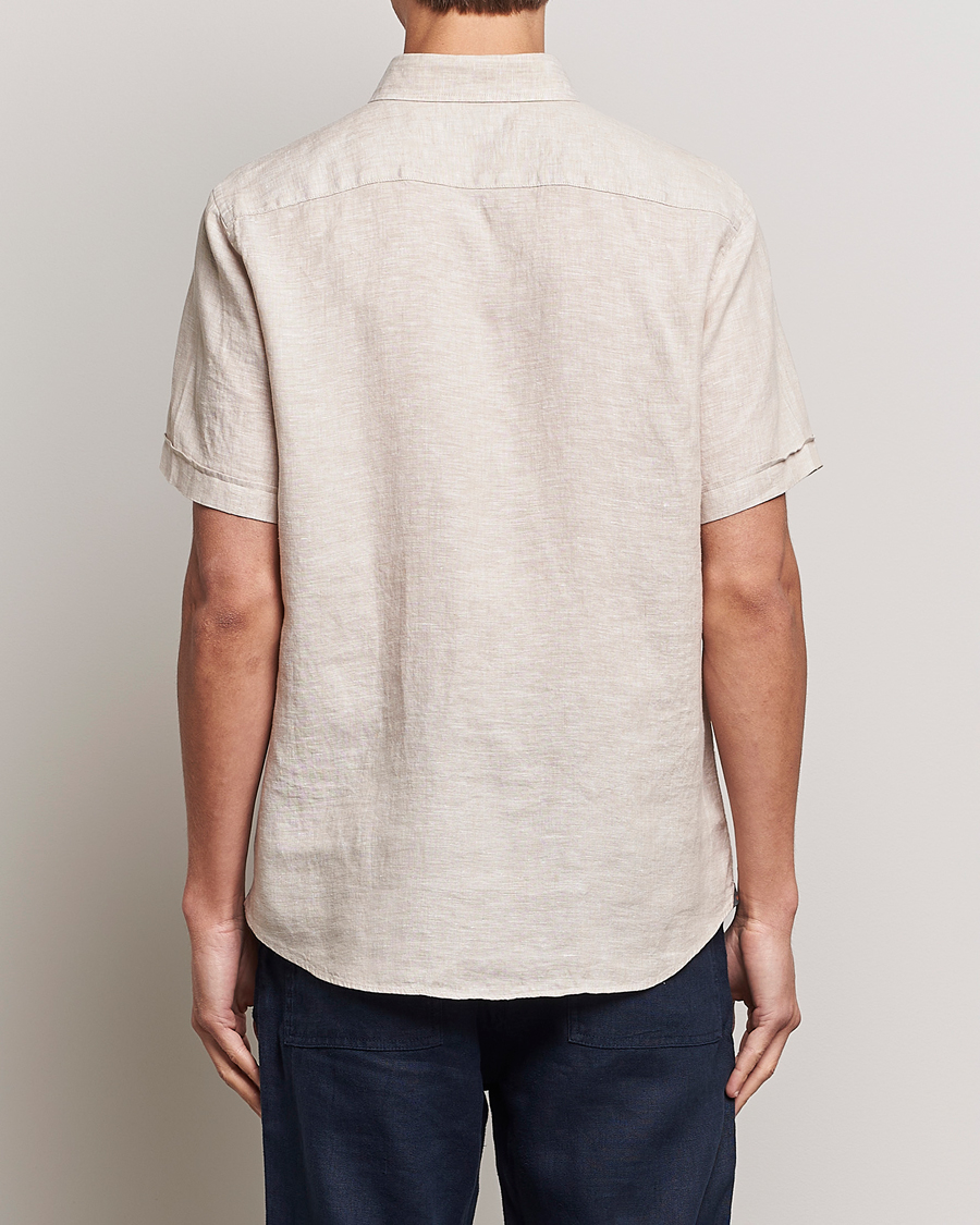 Hombres | Camisas | Morris | Douglas Short Sleeve Linen Shirt Khaki XL