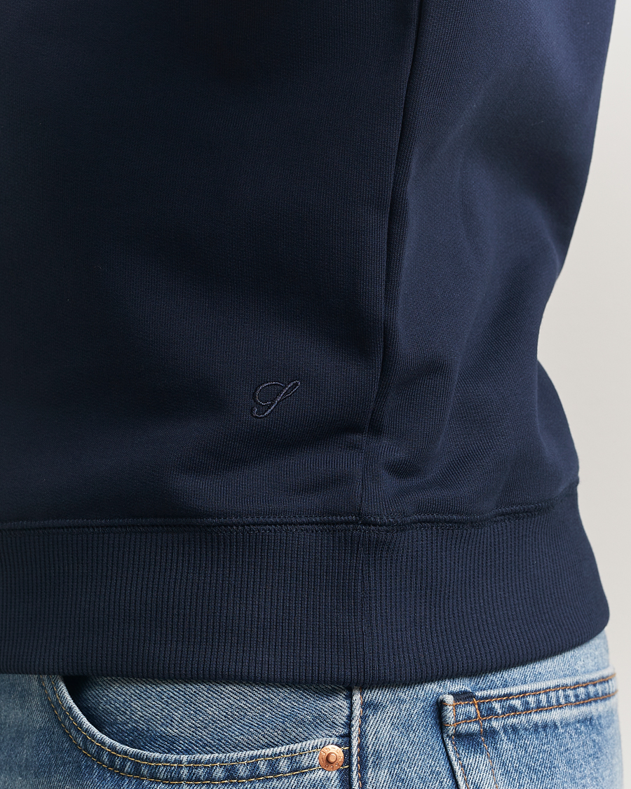 Hombres | Jerséis y prendas de punto | Stenströms | Cotton Collage Crew Neck Navy