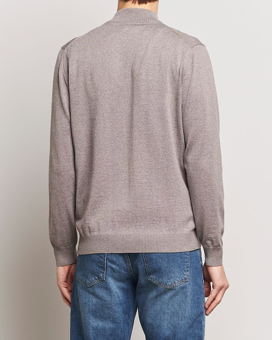 Hombres | Jerséis y prendas de punto | Stenströms | Merino Wool Full Zip Mud Brown