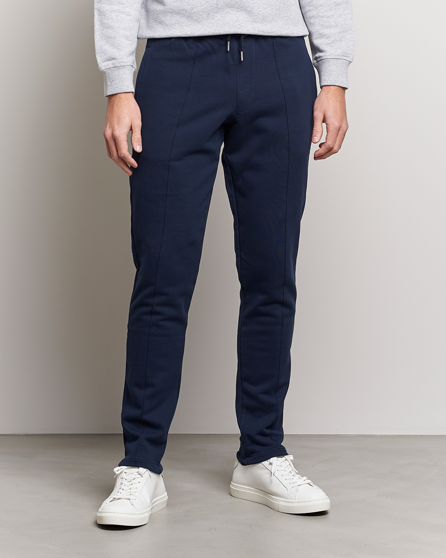 Hombres | Pantalones | Stenströms | Cotton Jersey Pants Navy