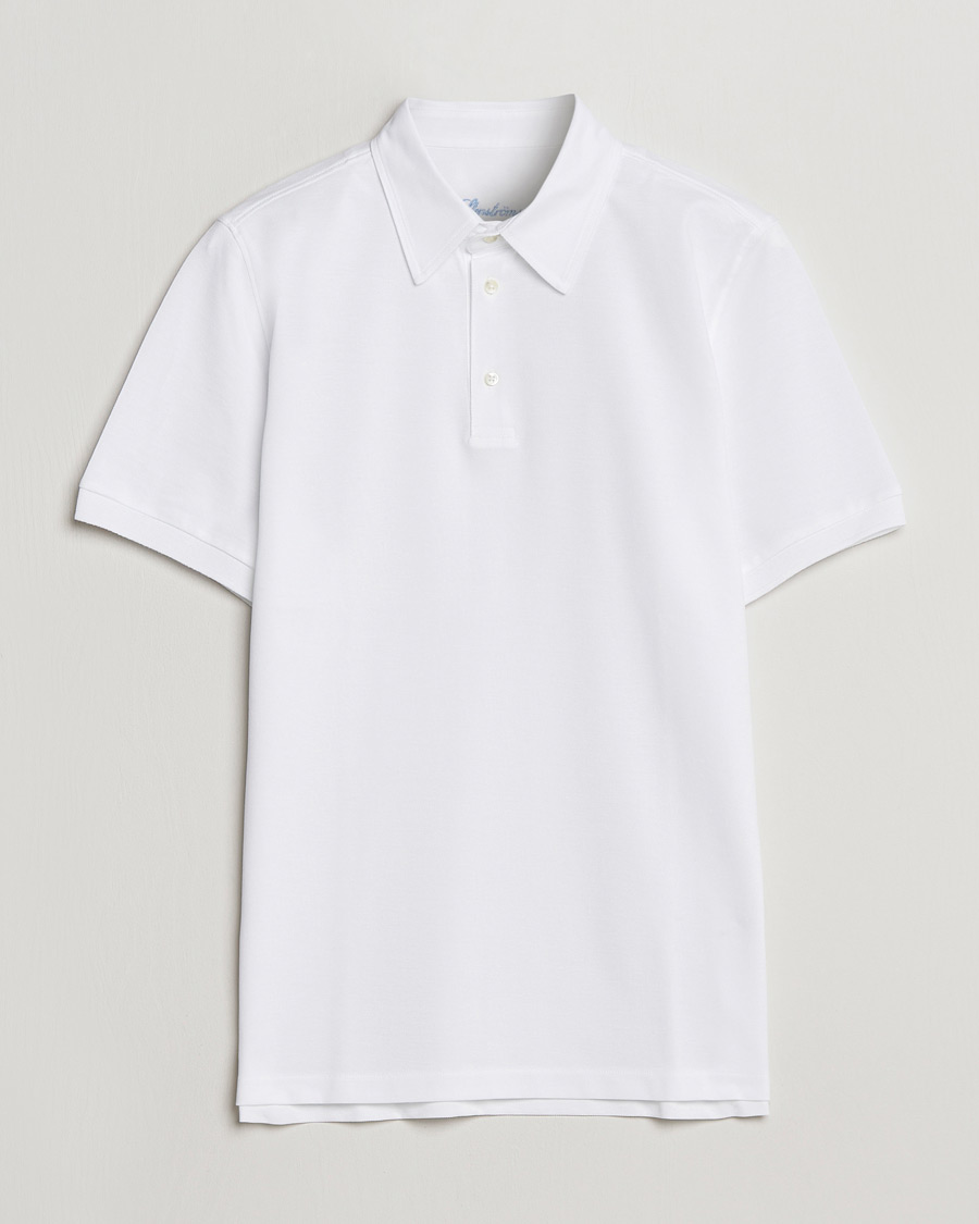 Hombres | Polos | Stenströms | Cotton Polo Shirt White