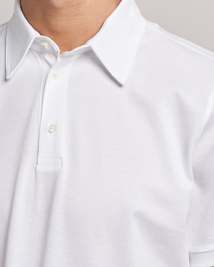 Hombres | Polos | Stenströms | Cotton Polo Shirt White