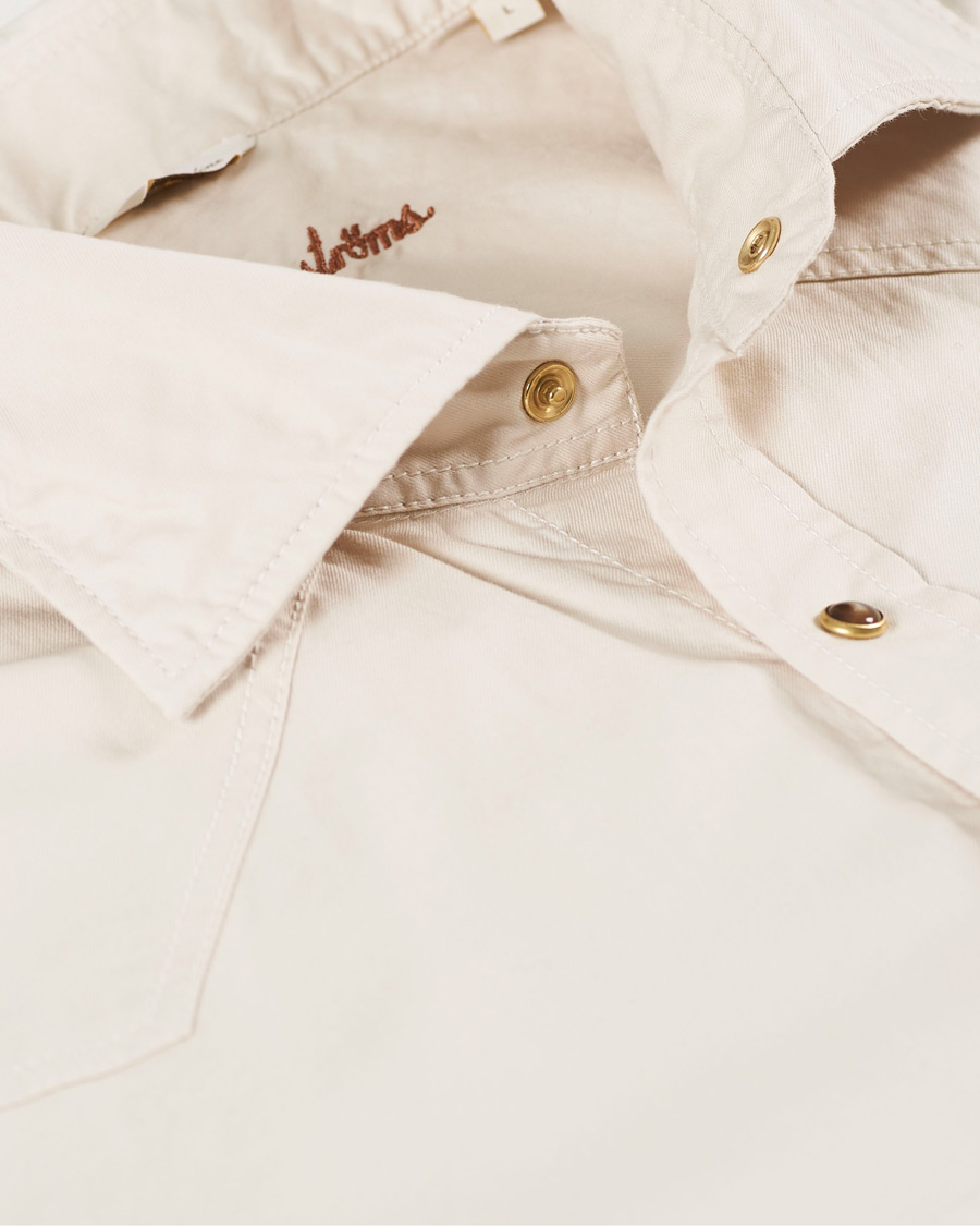 Hombres | Camisas | Stenströms | Slimline Twill Western Shirt Beige
