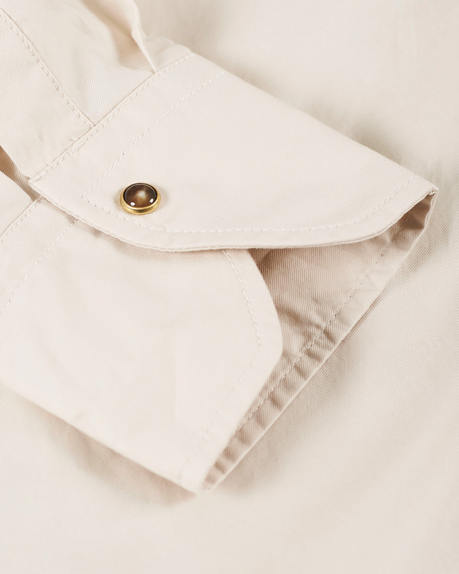 Hombres | Camisas | Stenströms | Slimline Twill Western Shirt Beige