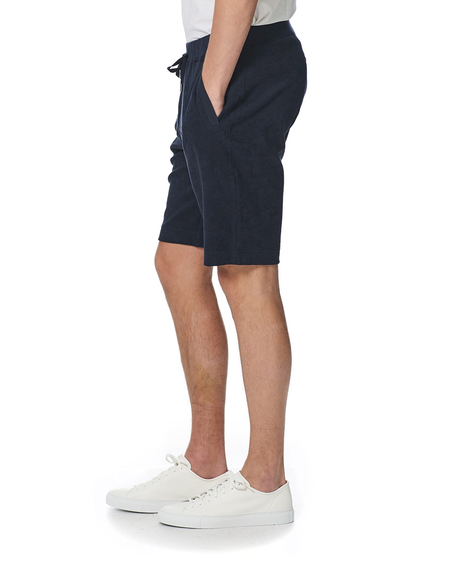 Hombres | Pantalones cortos | Sunspel | Organic Cotton Towelling Shorts Navy