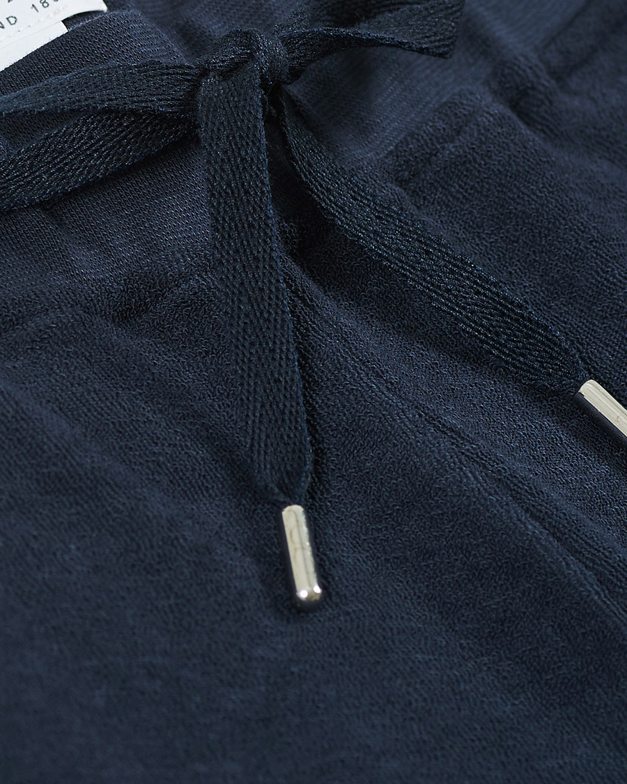Hombres | Pantalones cortos | Sunspel | Organic Cotton Towelling Shorts Navy
