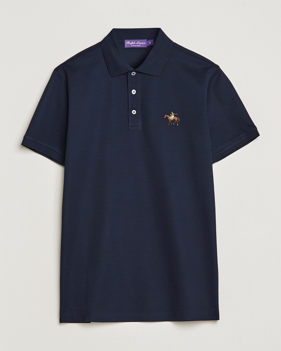Ralph Lauren ネイビー ポロシャツ S パープルレーベル ポロシャツ/ビッグポニー/定番/スモールポニー/メッシュ/ウェア/メンズ