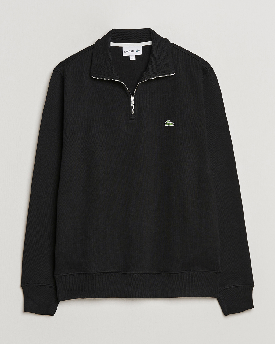 Hombres | Jerséis y prendas de punto | Lacoste | Rib Interlock Half Zip Black