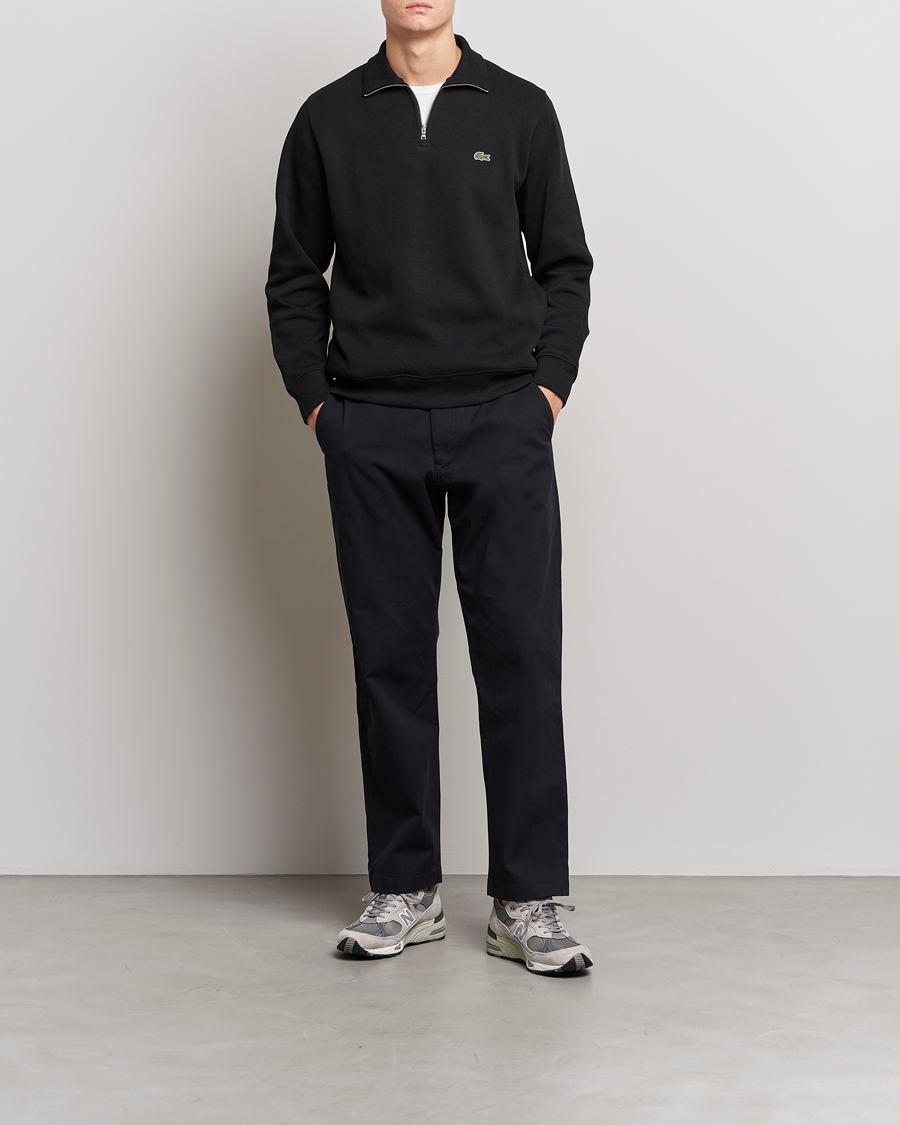 Hombres | Jerséis y prendas de punto | Lacoste | Rib Interlock Half Zip Black