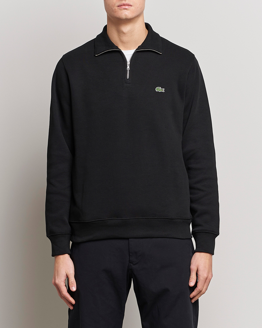 Hombres | Jerséis y prendas de punto | Lacoste | Rib Interlock Half Zip Black