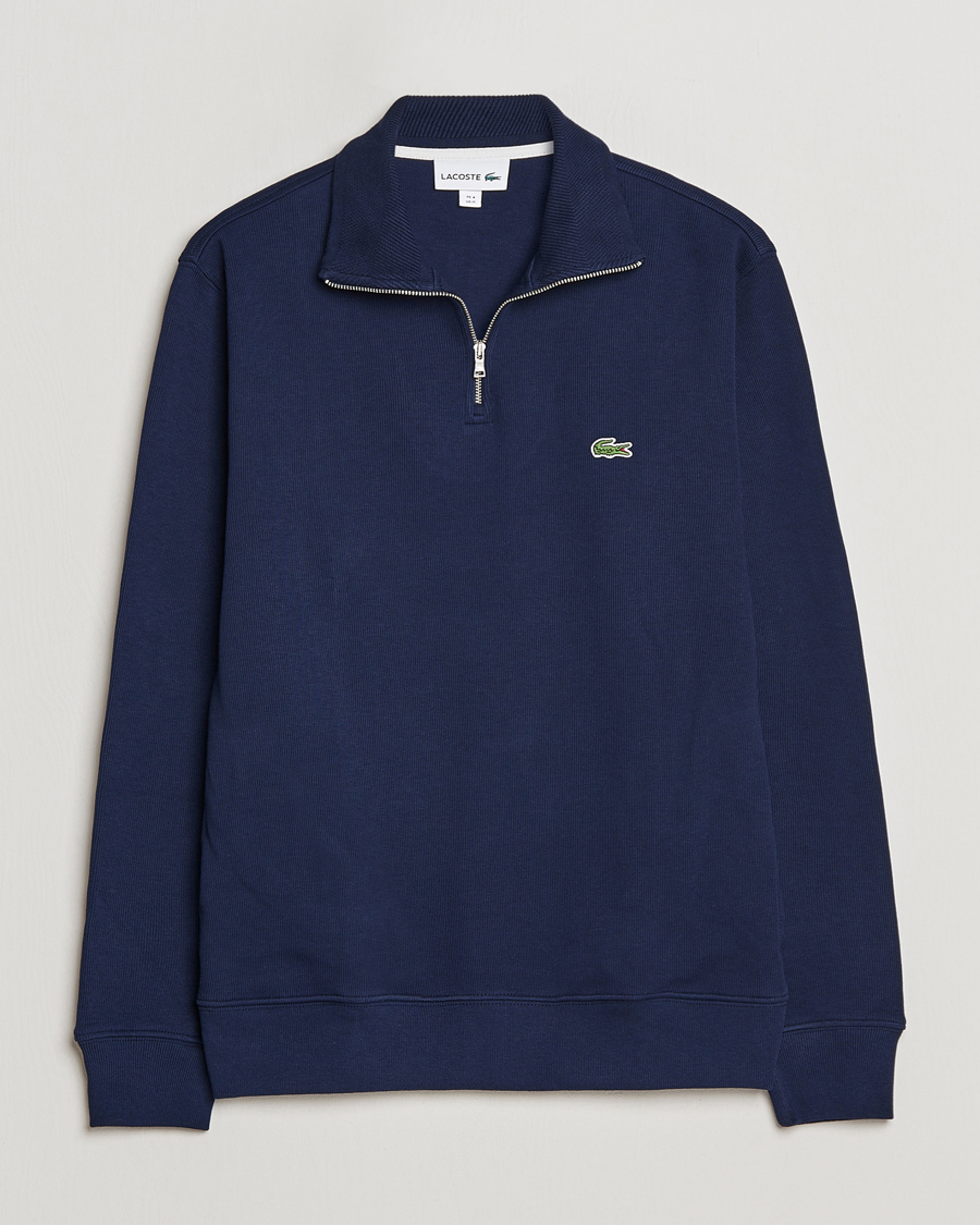 Hombres | Jerséis y prendas de punto | Lacoste | Rib Interlock Half Zip Navy