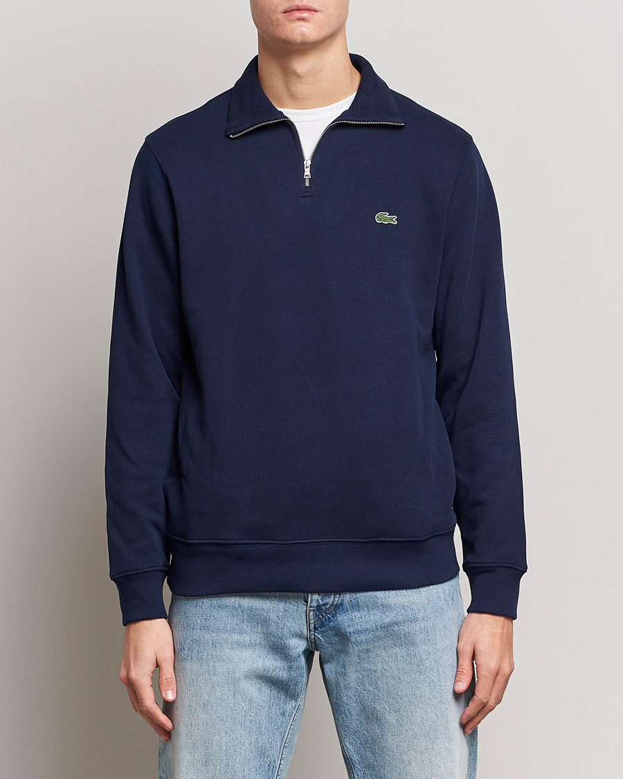 Hombres | Jerséis y prendas de punto | Lacoste | Rib Interlock Half Zip Navy