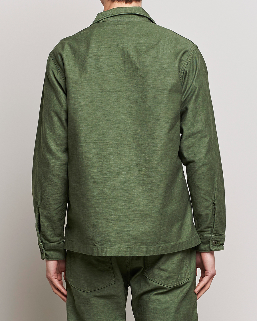 Hombres | Camisas | orSlow | Cotton Sateen US Army Overshirt Green