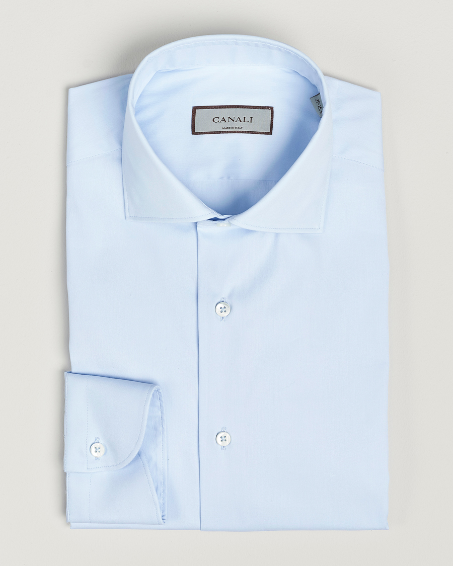 Hombres | Camisas | Canali | Slim Fit Cotton/Stretch Shirt Light Blue
