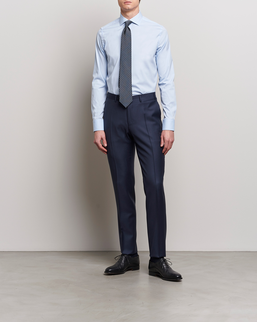 Hombres | Formal | Canali | Slim Fit Cotton/Stretch Shirt Light Blue