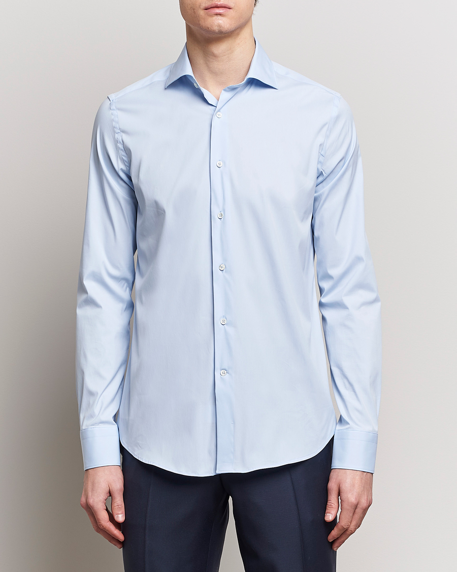 Hombres | Camisas | Canali | Slim Fit Cotton/Stretch Shirt Light Blue