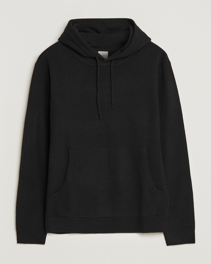 Hombres | Jerséis y prendas de punto | People's Republic of Cashmere | Cashmere Hoodie Black