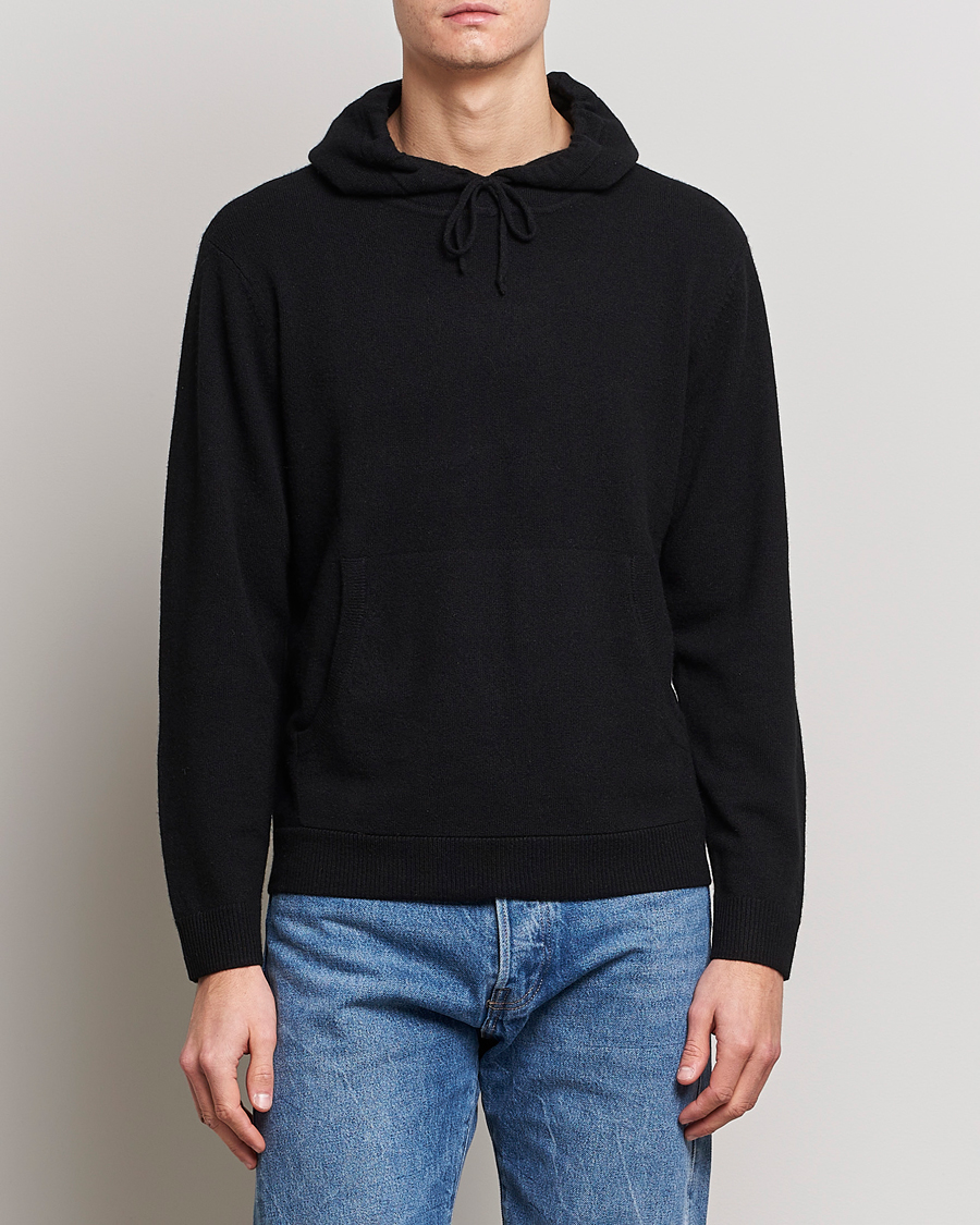 Hombres | Jerséis y prendas de punto | People's Republic of Cashmere | Cashmere Hoodie Black