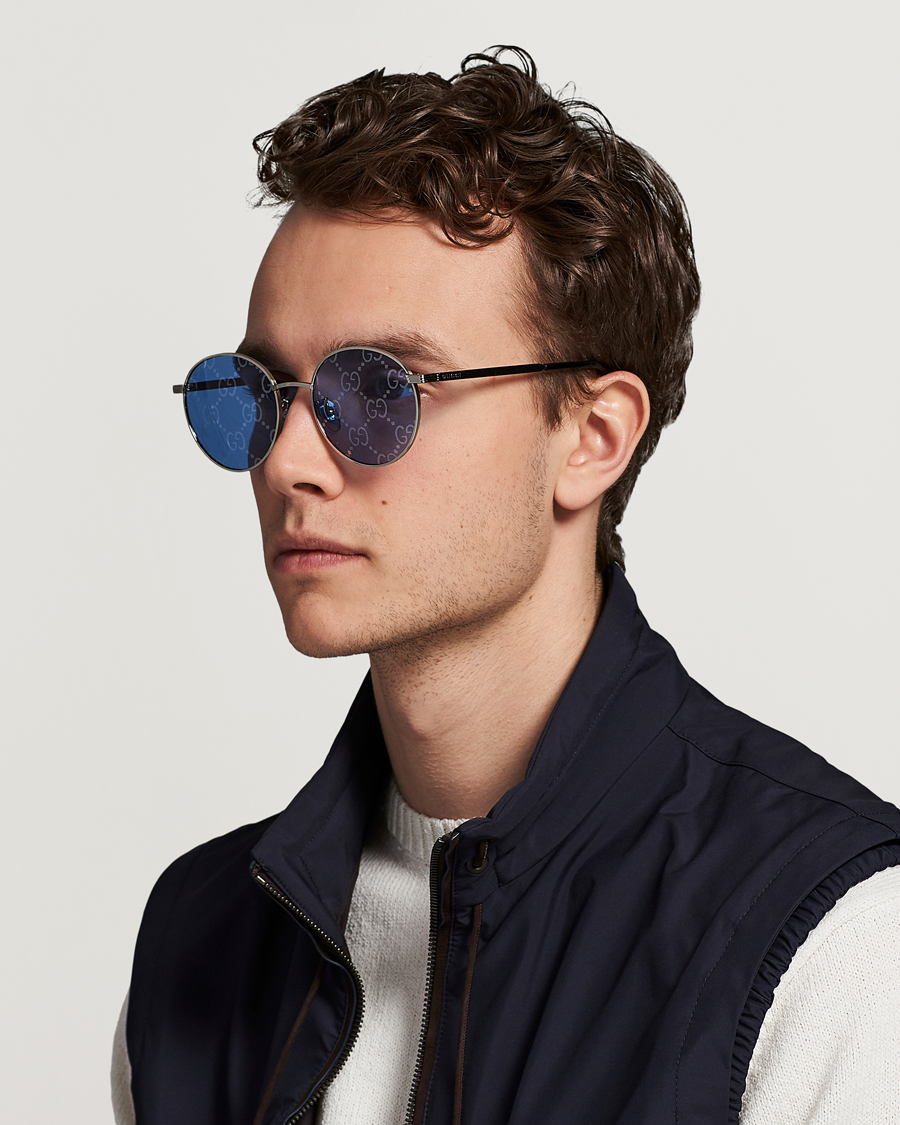 Hombres | Gafas de sol redondas | Gucci | GG0944SA Sunglasses Silver/Blue