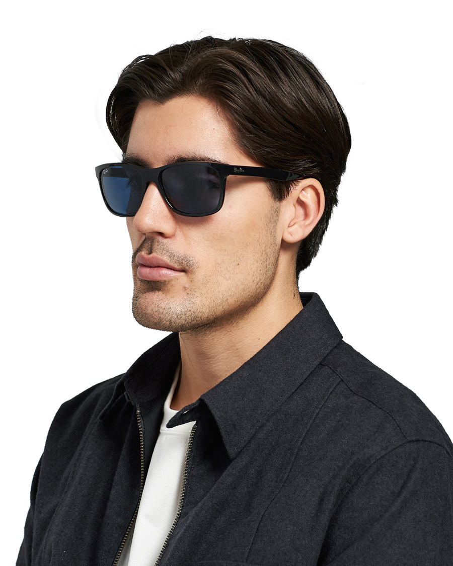 Hombres | Ray-Ban RB4181 Sunglasses Shiny Black/Blue | Ray-Ban | RB4181 Sunglasses Shiny Black/Blue
