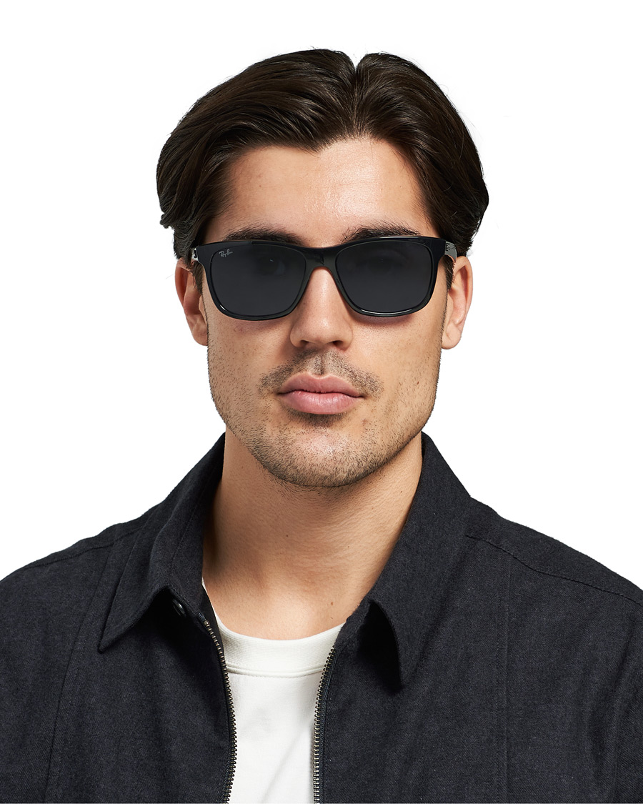 Hombres | Ray-Ban RB4181 Sunglasses Shiny Black/Blue | Ray-Ban | RB4181 Sunglasses Shiny Black/Blue