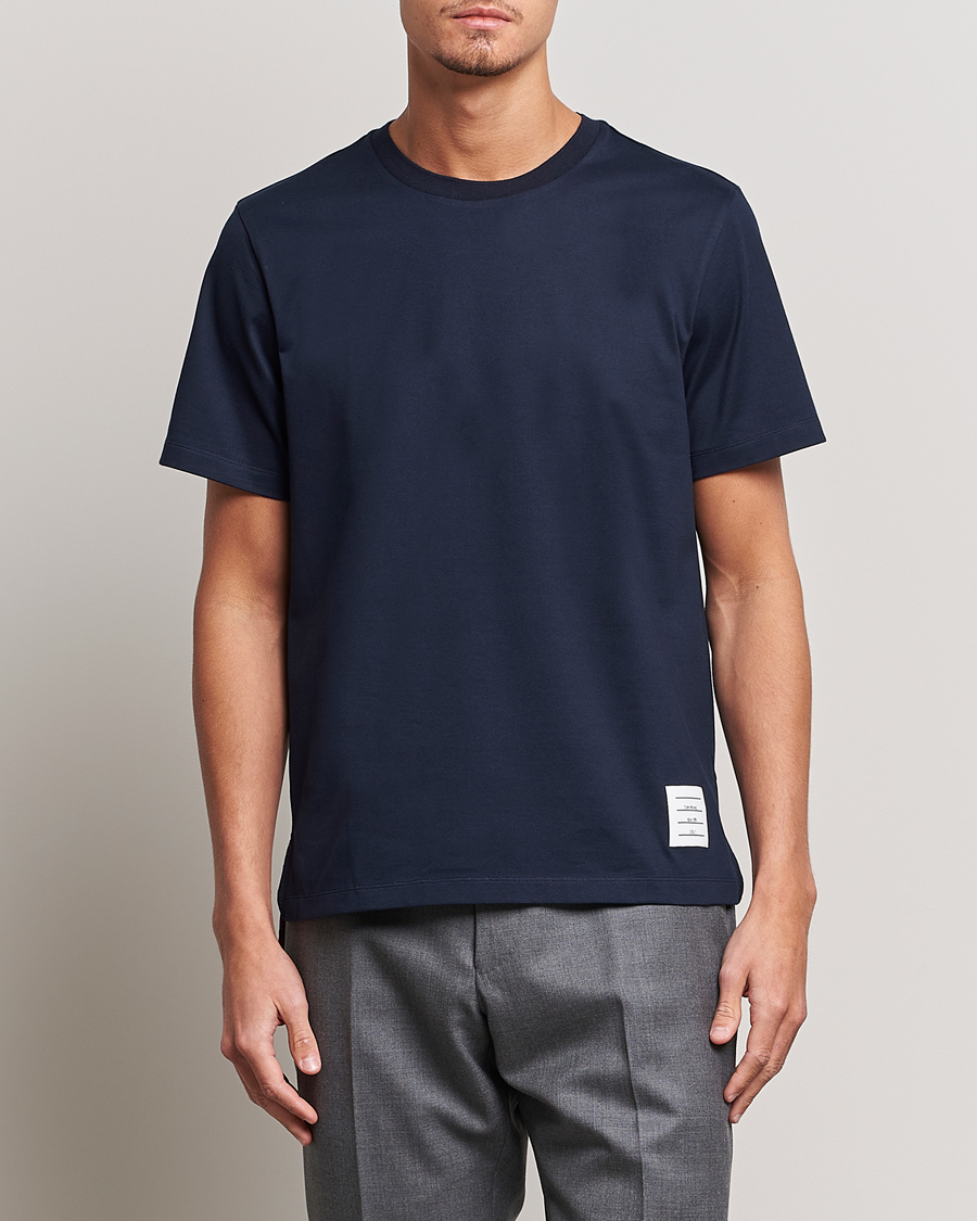 Hombres | Camisetas de manga corta | Thom Browne | Relaxed Fit Short Sleeve T-Shirt Navy