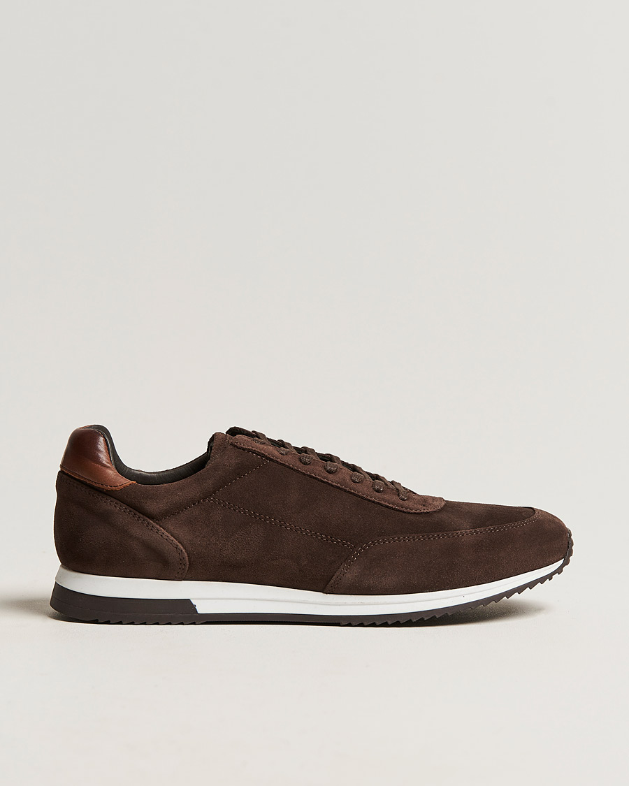 Hombres | Zapatillas | Loake Shoemakers | Bannister Running Sneaker Dark Brown Suede