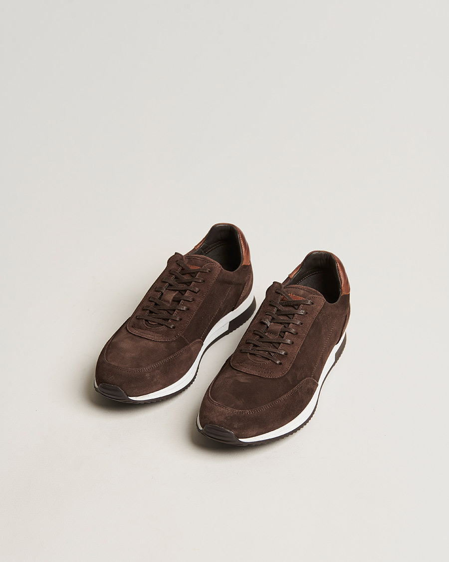 Hombres | Zapatillas | Loake Shoemakers | Bannister Running Sneaker Dark Brown Suede