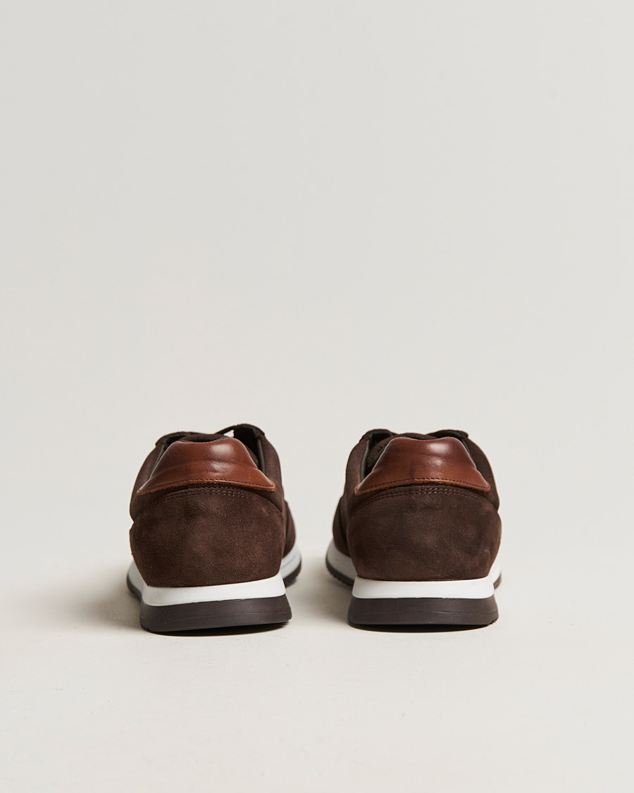 Hombres | Zapatillas | Loake Shoemakers | Bannister Running Sneaker Dark Brown Suede